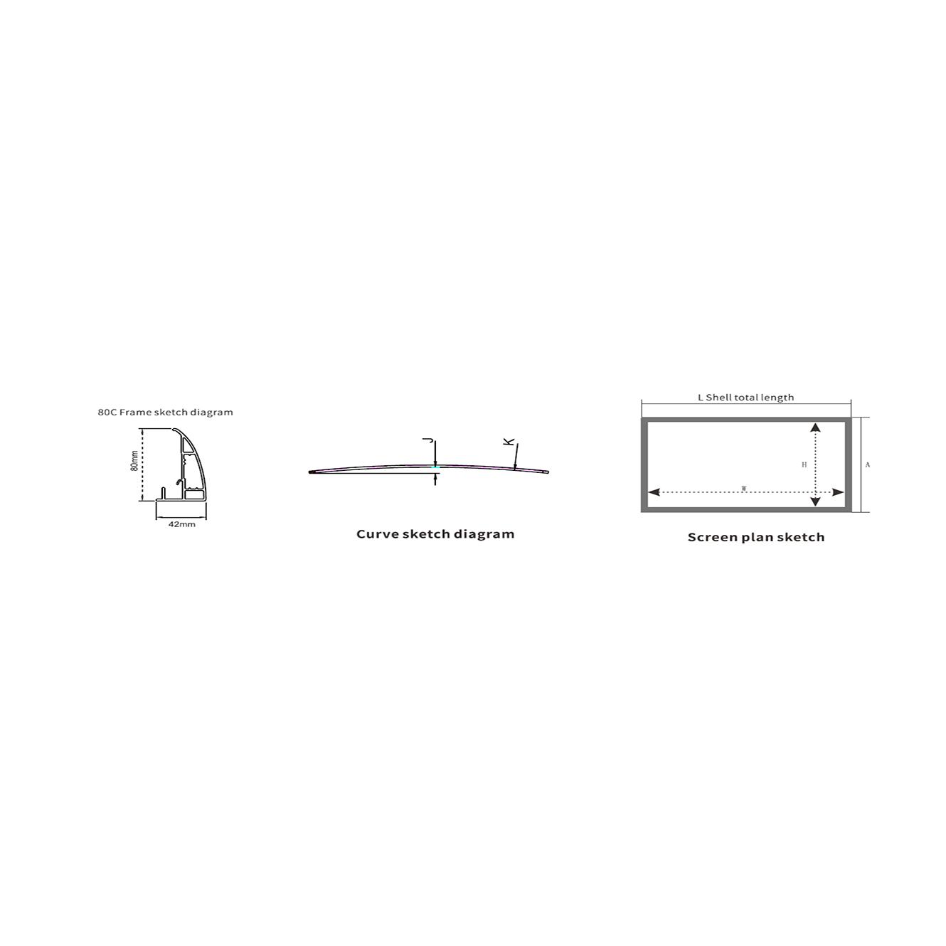 Curved frame CHK-80C
