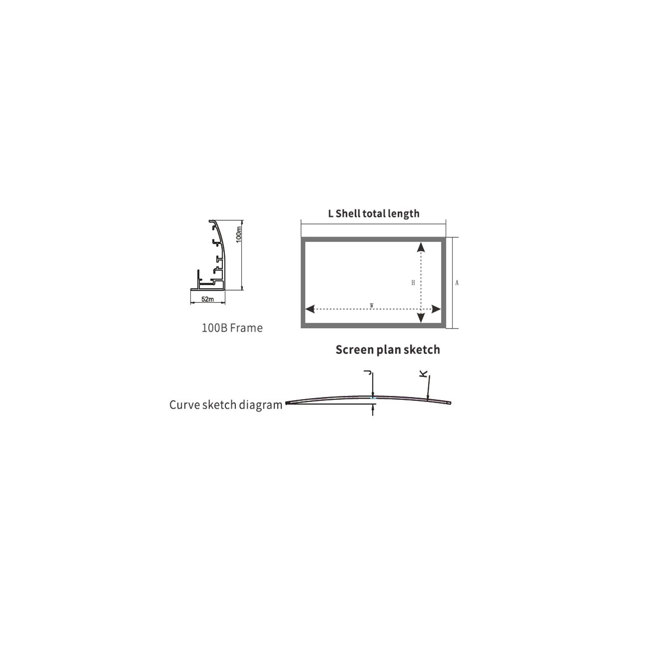 Curved frame CHK-100B
