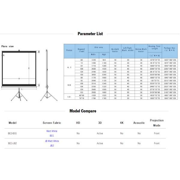 Portable Tripod screen BE3